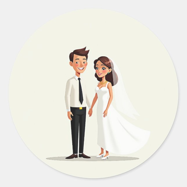 Happy Couple Wedding Vows Sticker (Vorderseite)