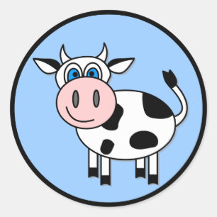 Happy Cow - Anpassbar! Runder Aufkleber