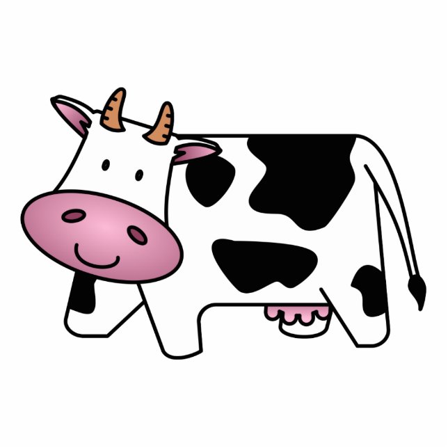 Happy Cow Freistehende Fotoskulptur (Vorne)