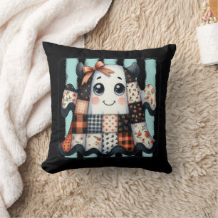 Happy Cow Ghost Halloween Patchwork Quilt Kissen