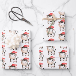 Happy Cow in einem Niedlichen Red Hat Geschenkpapier Set