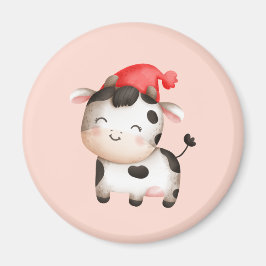 Happy Cow in einem Niedlichen Red Hat Magnet