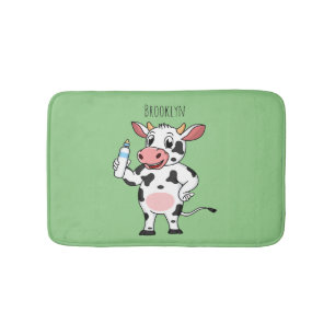Happy Cow mit Babyflasche Cartoon Badematte