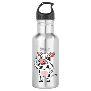 Happy Cow mit Babyflasche Cartoon Edelstahlflasche