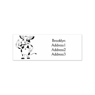 Happy Cow mit Babyflasche Cartoon Gummistempel