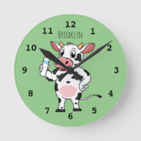 Happy Cow mit Babyflasche Cartoon