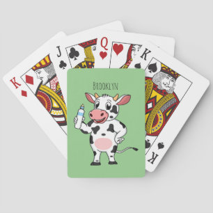 Happy Cow mit Babyflasche Cartoon Spielkarten