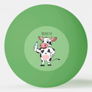 Happy Cow mit Babyflasche Cartoon Tischtennisball