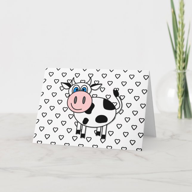 Happy Cow mit Herz-Leere Karte (Vorderseite)
