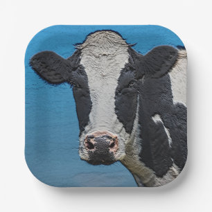 Happy Cow Portrait Pappteller