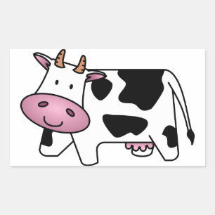 Happy Cow Rechteckiger Aufkleber