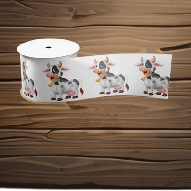 Happy Cow Satin Ribbon Satinband (Embrace the joy of crafting with our Happy Cow Satin Ribbon by Love Cows.)