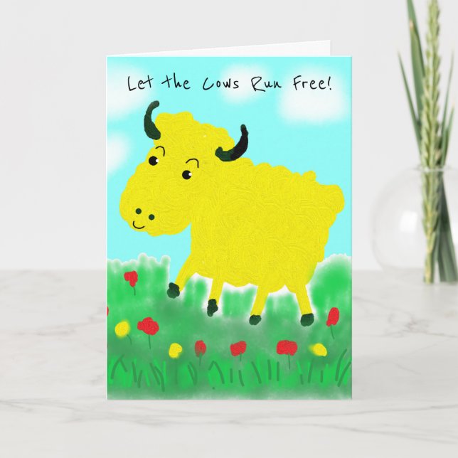 Happy Cow Vegan Geburtstag Karte (Vorderseite)