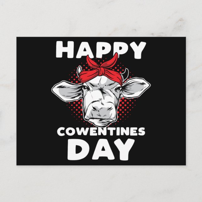 Happy Cowentines Day Geschenk Kuh Lover Valentine Postkarte (Vorderseite)