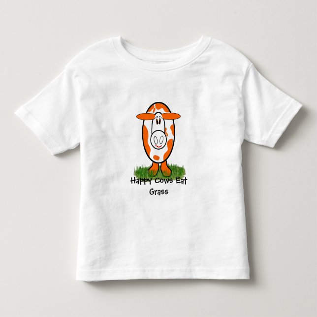 Happy Cows Eat Grass - - maßgeschneidert - individ Kleinkind T-shirt (Vorderseite)