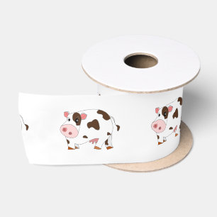 Happy Cows Satin Ribbon Cartoon Satinband
