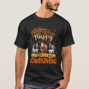 Happy Cowsgend Niedlichen Erntedank Kuh Eigentüme T-Shirt