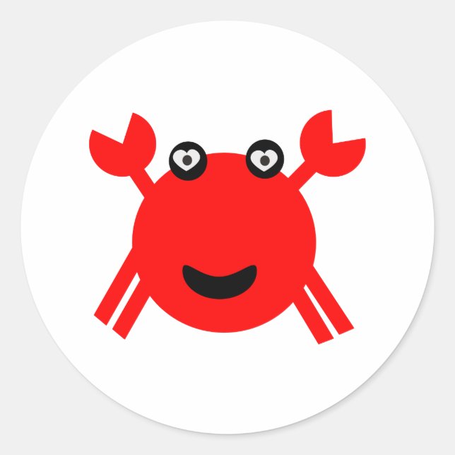 Happy crab 18 runder aufkleber (Vorderseite)