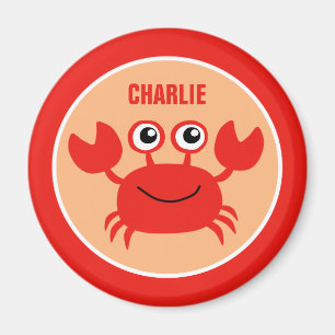 Happy Crab benutzerdefinierter Monogramm-Magnet Magnet