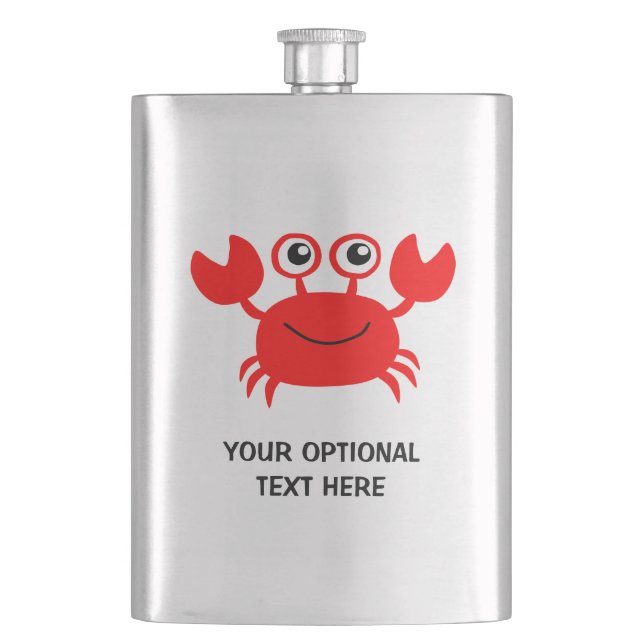 Happy Crab Custom Flask Flachmann (Vorderseite)
