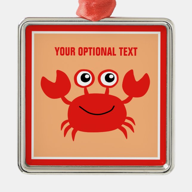 Happy Crab Custom Ornament Aus Metall (Vorne)