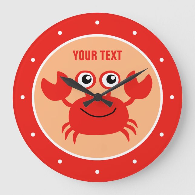 Happy Crab custom wall clocks Große Wanduhr (Vorderseite)