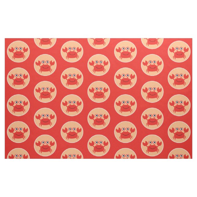 Happy Crab-Gewebe Stoff (Fat Quarter (45,7 x 55,9 cm))