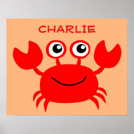Happy Crab individuelle Name Poster