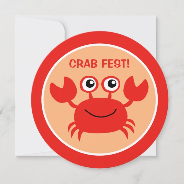 Happy Crab invitation personnalisée Cuisine (Devant)
