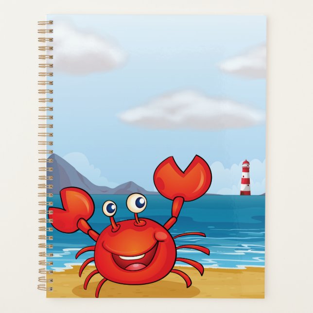 Happy Crab on Beach with Lighthouse (Devant)
