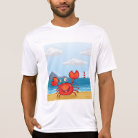 Happy Crab on Beach with Lighthouse