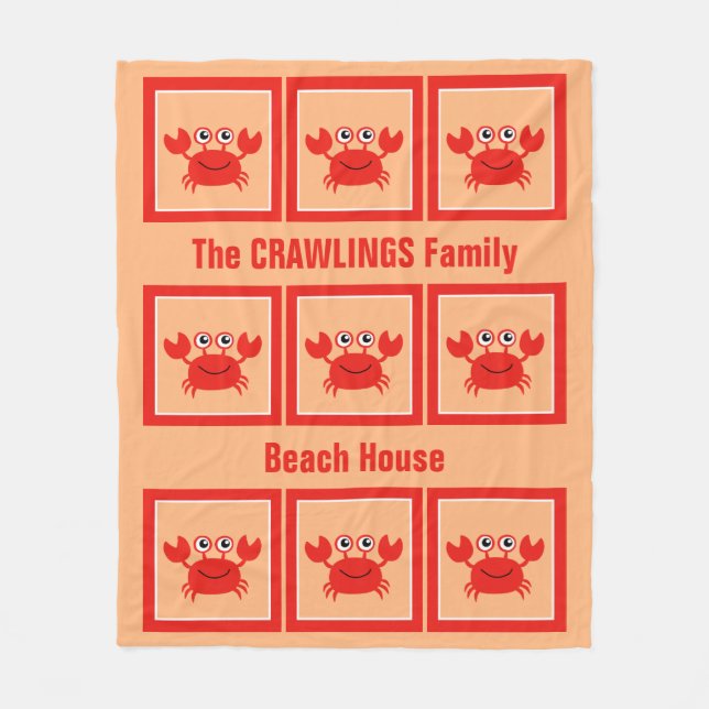 Happy Crab Vliesdecke Fleecedecke (Vorderseite)