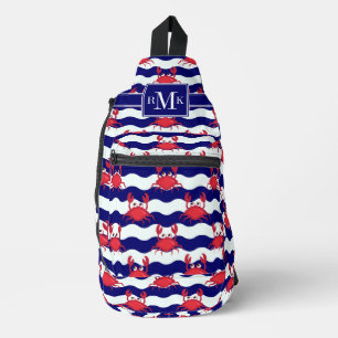 Happy Crabs Pattern Crossbody Bag