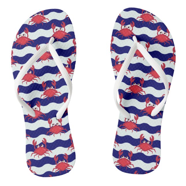 Happy Crabs Pattern Flip Flops (Fußbett)