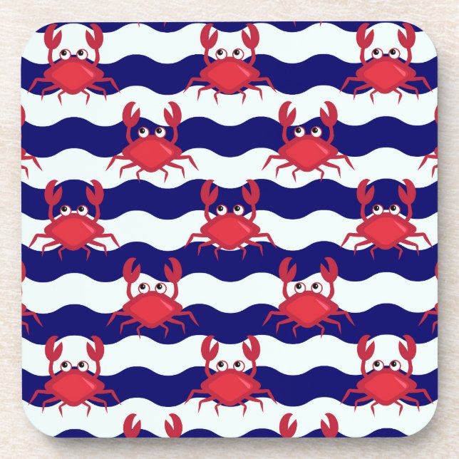 Happy Crabs Pattern Untersetzer (Vorderseite)