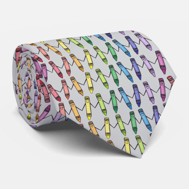 Happy Crayon Pals Neck Tie Krawatte (Gerollt)