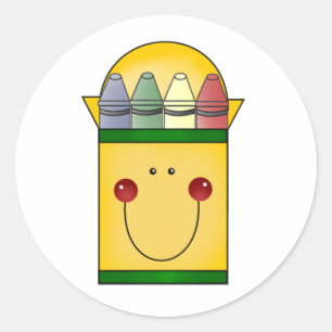 Happy Crayons Runder Aufkleber
