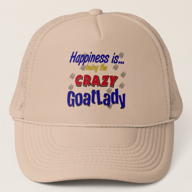 Happy Crazy Goatlady Truckerkappe (Vorderseite)