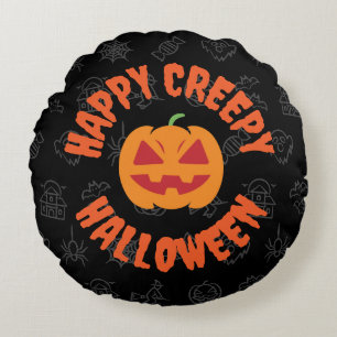 Happy creepy Halloween - Circular Rundes Kissen