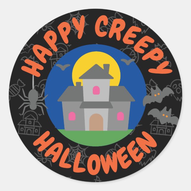 Happy creepy Halloween - Kinder Runder Aufkleber (Vorderseite)