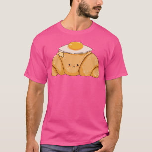 Happy Croissant mit Ei Niedliches Frühstück Küche T-Shirt