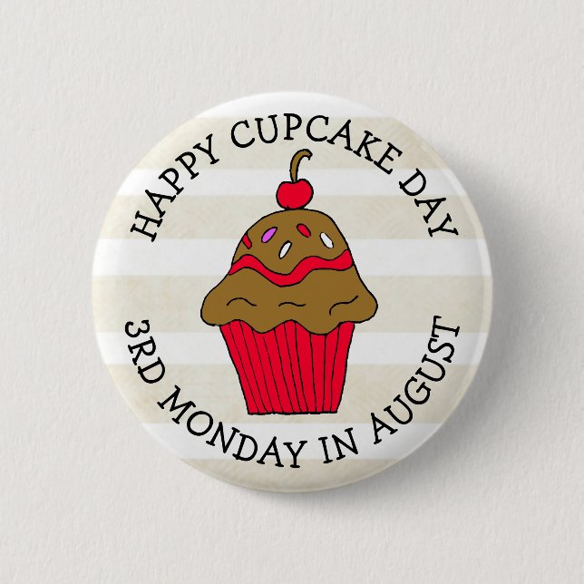 Happy Cupcake Day August Food Holiday Button (Vorderseite)