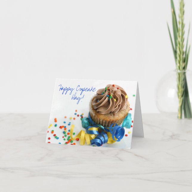 Happy Cupcake Day Geburtstagskarte Karte (Vorderseite)