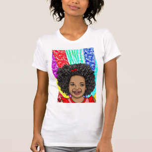 Happy Curls Digitale Kunst Afrikanisch-amerika T-Shirt