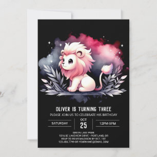 Happy Custom Lion Birthday Einladung