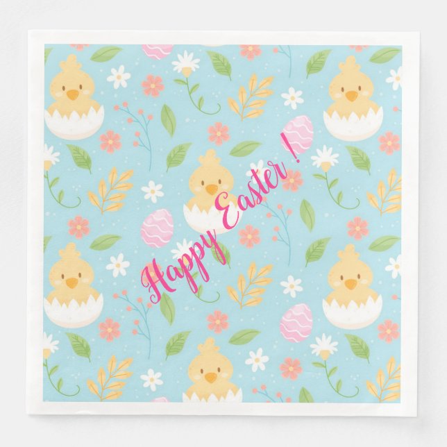 Happy Customize Osterhühnchen Serviette (Vorderseite)