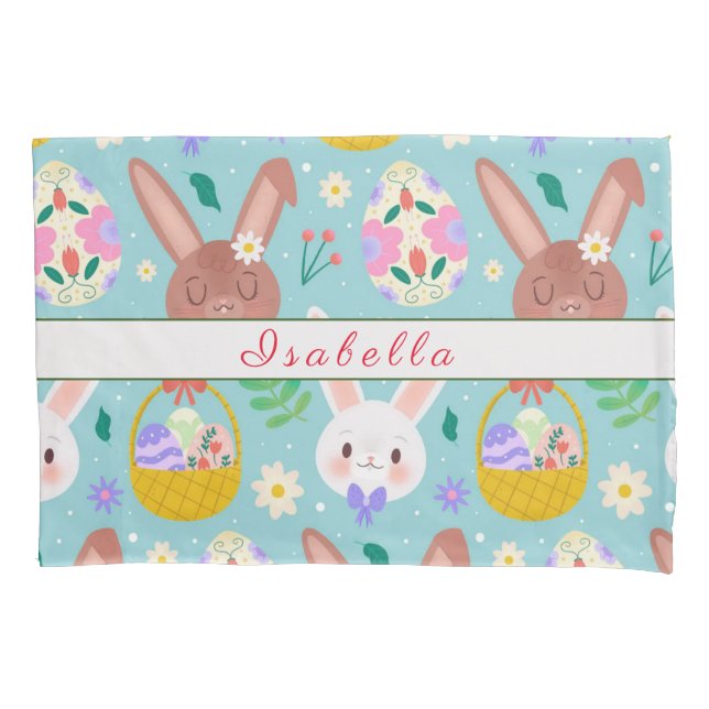 Happy Customize OsterNiedliche Kaninchen Kissenbezug (Vorderseite)