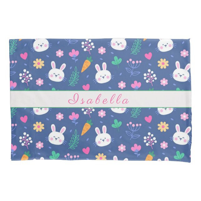 Happy Customize Osterweiße Liebe Kaninchen Kissenbezug (Vorderseite)