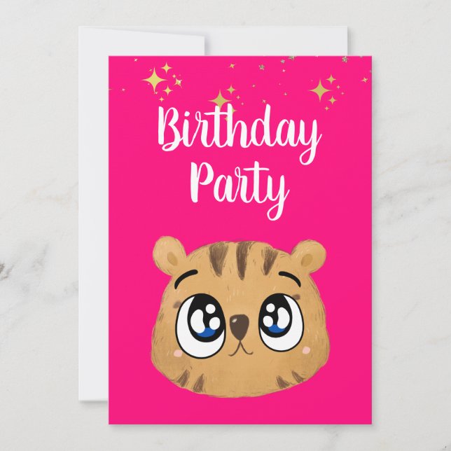 Happy cute little tiger einladung (Vorderseite)