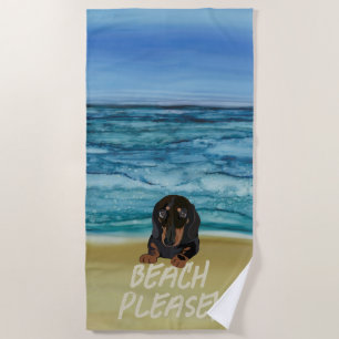 Happy Dackel Beach Handtuch